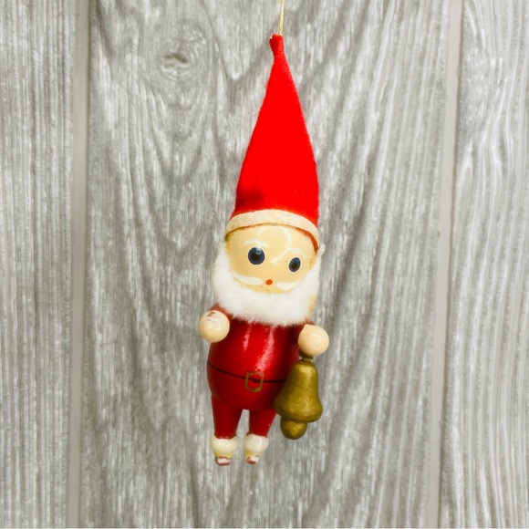 Vintage lot of 5 wooden Christmas ornaments clown bear Santa nativity birds - Picture 7 of 9